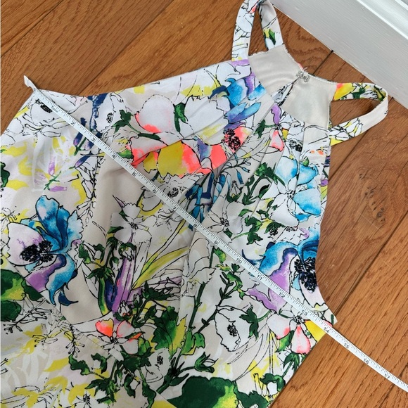 Express High Neck Flowy Floral Dress Multicolor Size 4 - Picture 4 of 9